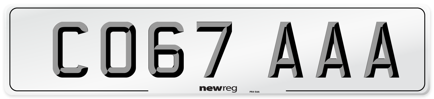 CO67 AAA Number Plate from New Reg